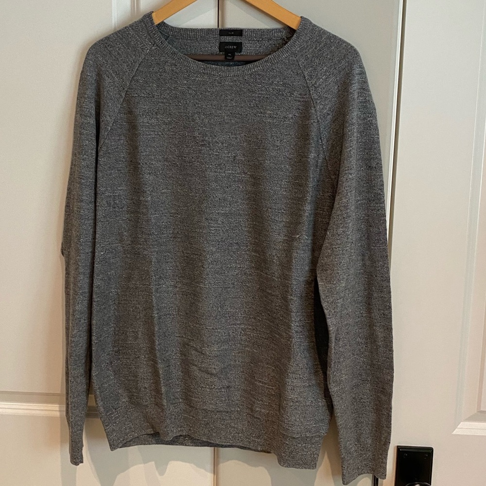 J. CREW Cotton grey knit pullover XL SLIM